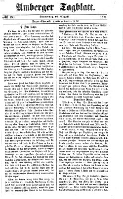 Amberger Tagblatt Donnerstag 10. August 1871