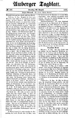 Amberger Tagblatt Dienstag 22. August 1871