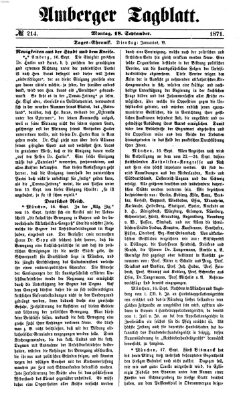 Amberger Tagblatt Montag 18. September 1871