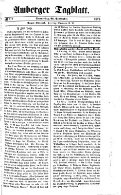 Amberger Tagblatt Mittwoch 20. September 1871