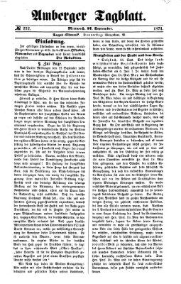 Amberger Tagblatt Mittwoch 27. September 1871