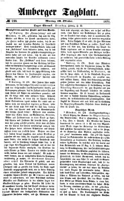 Amberger Tagblatt Montag 16. Oktober 1871