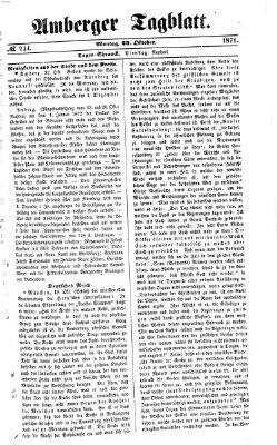 Amberger Tagblatt Montag 23. Oktober 1871