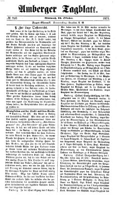 Amberger Tagblatt Mittwoch 25. Oktober 1871