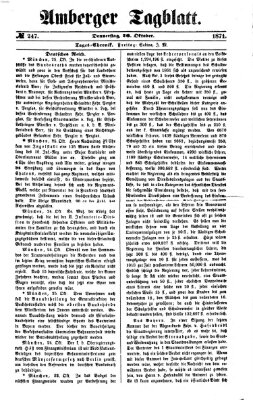 Amberger Tagblatt Donnerstag 26. Oktober 1871