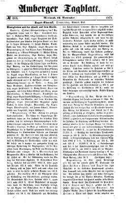 Amberger Tagblatt Mittwoch 15. November 1871