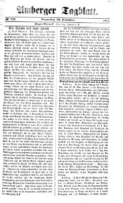 Amberger Tagblatt Donnerstag 23. November 1871