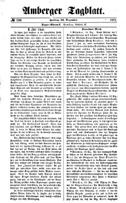 Amberger Tagblatt Freitag 15. Dezember 1871