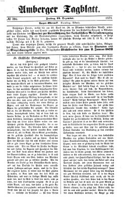 Amberger Tagblatt Freitag 22. Dezember 1871