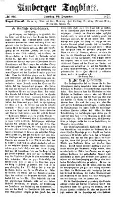 Amberger Tagblatt Samstag 23. Dezember 1871