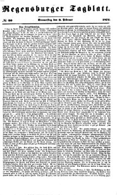 Regensburger Tagblatt Donnerstag 9. Februar 1871