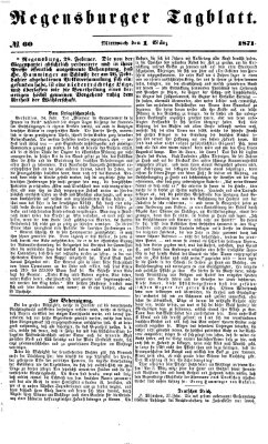 Regensburger Tagblatt Mittwoch 1. März 1871