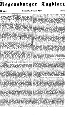 Regensburger Tagblatt Donnerstag 13. April 1871