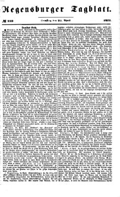 Regensburger Tagblatt Samstag 22. April 1871