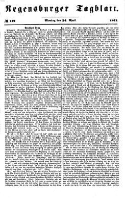 Regensburger Tagblatt Montag 24. April 1871