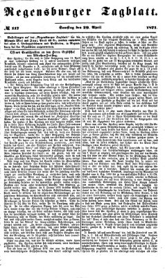 Regensburger Tagblatt Samstag 29. April 1871