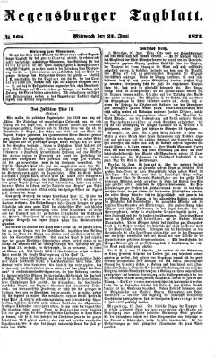 Regensburger Tagblatt Mittwoch 21. Juni 1871