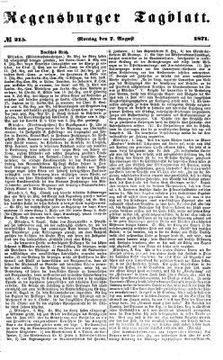 Regensburger Tagblatt Montag 7. August 1871