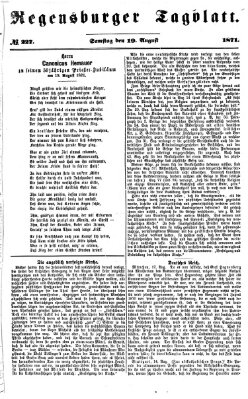 Regensburger Tagblatt Samstag 19. August 1871