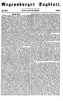 Regensburger Tagblatt Sonntag 27. August 1871