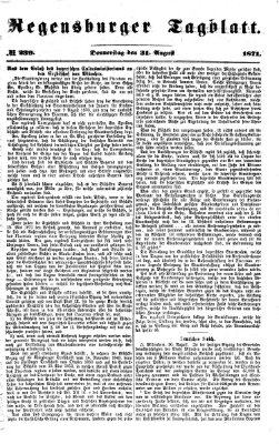 Regensburger Tagblatt Donnerstag 31. August 1871