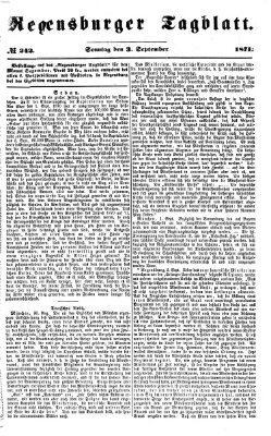 Regensburger Tagblatt Sonntag 3. September 1871