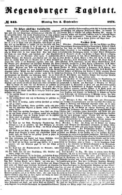 Regensburger Tagblatt Montag 4. September 1871