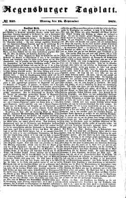 Regensburger Tagblatt Montag 18. September 1871