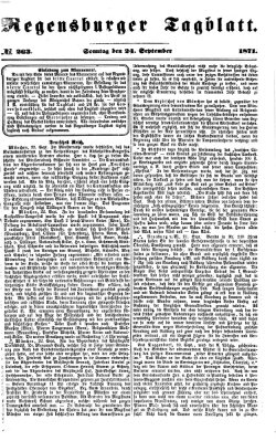 Regensburger Tagblatt Sonntag 24. September 1871