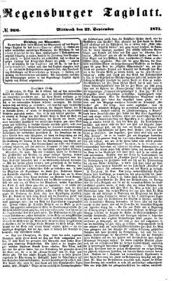 Regensburger Tagblatt Mittwoch 27. September 1871