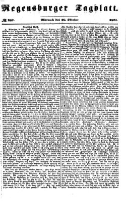 Regensburger Tagblatt Mittwoch 18. Oktober 1871