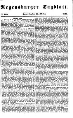 Regensburger Tagblatt Donnerstag 26. Oktober 1871