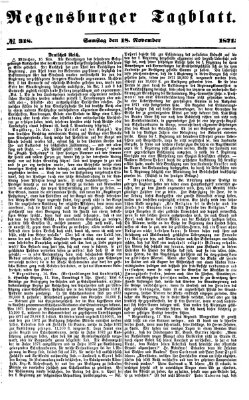 Regensburger Tagblatt Samstag 18. November 1871