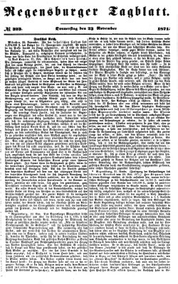 Regensburger Tagblatt Donnerstag 23. November 1871