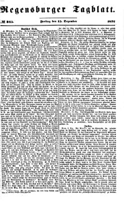 Regensburger Tagblatt Freitag 15. Dezember 1871