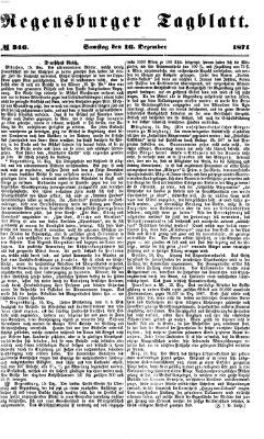 Regensburger Tagblatt Samstag 16. Dezember 1871
