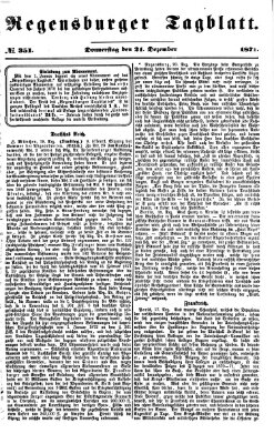 Regensburger Tagblatt Donnerstag 21. Dezember 1871