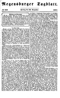 Regensburger Tagblatt Freitag 22. Dezember 1871