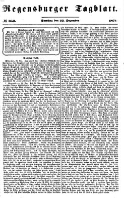 Regensburger Tagblatt Samstag 23. Dezember 1871