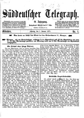 Süddeutscher Telegraph Sonntag 1. Januar 1871