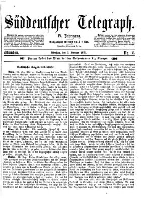 Süddeutscher Telegraph Dienstag 3. Januar 1871