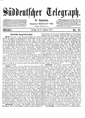 Süddeutscher Telegraph Freitag 27. Januar 1871