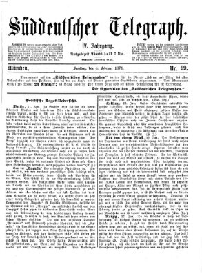 Süddeutscher Telegraph Samstag 4. Februar 1871