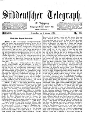 Süddeutscher Telegraph Donnerstag 9. Februar 1871