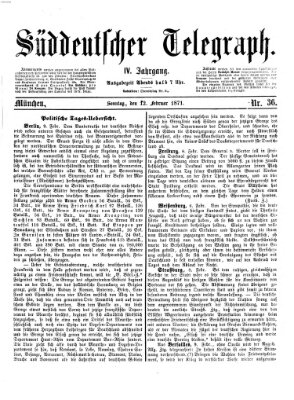 Süddeutscher Telegraph Sonntag 12. Februar 1871