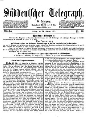 Süddeutscher Telegraph Freitag 24. Februar 1871