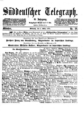 Süddeutscher Telegraph Mittwoch 1. März 1871