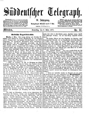 Süddeutscher Telegraph Donnerstag 9. März 1871