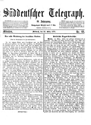 Süddeutscher Telegraph Mittwoch 22. März 1871