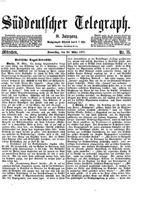 Süddeutscher Telegraph Donnerstag 30. März 1871